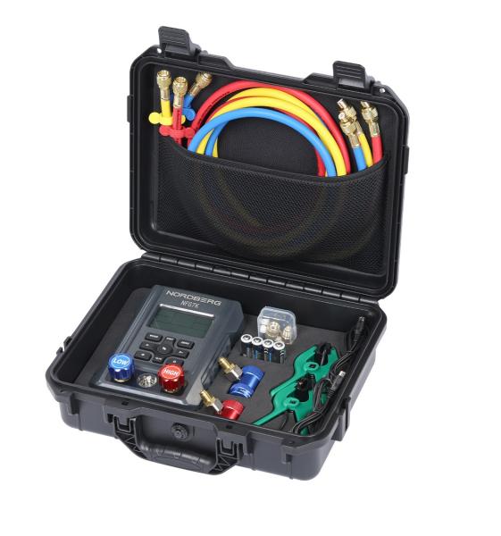 Коллектор манометрический электронный со шлангами и муфтами в кейсе NFG7K