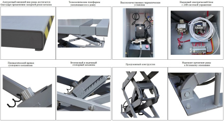 Ножничный подъемник электрогидравлический заглубляемый на 3 тонны TS-1104