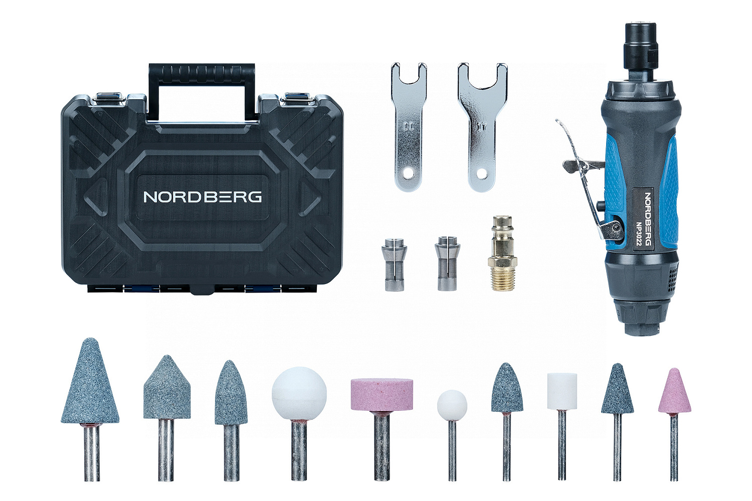 Пневмобормашинка с комплектом насадок NP3022K